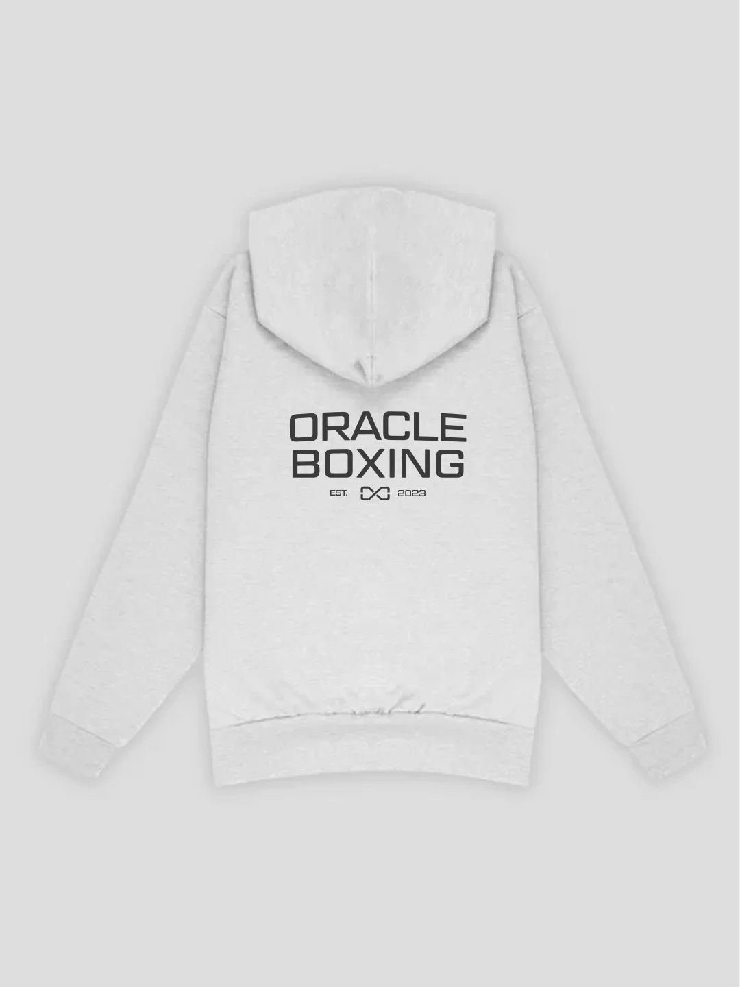 Oracle Boxing Hoodie in Grey - Back View
