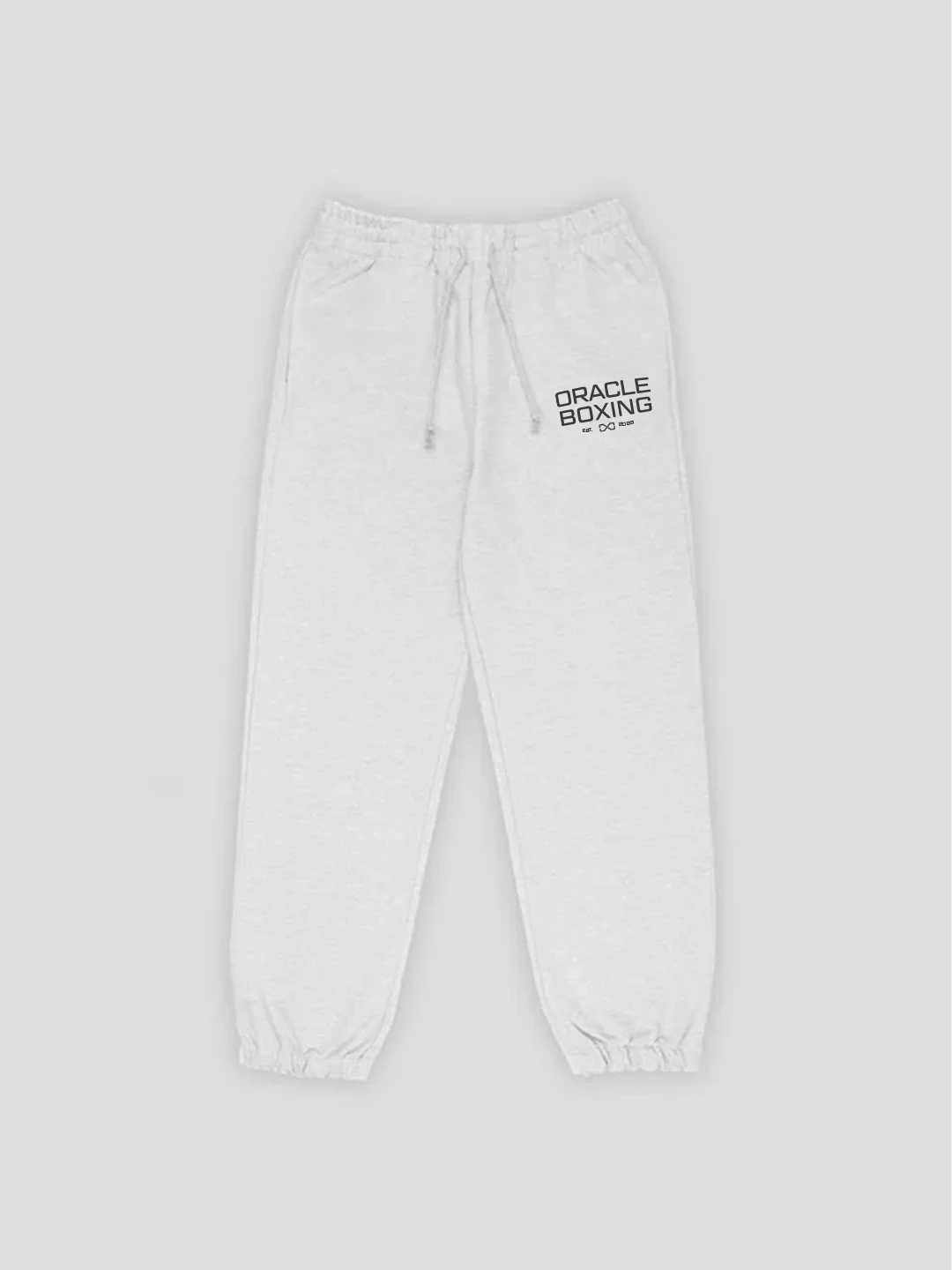 Oracle Boxing Joggers in Grey - Front View